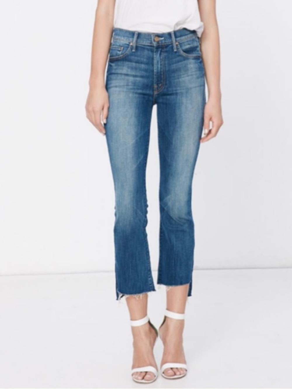 MOTHER The Insider Crop Step Fray Jeans Not Rough Enough Size 24